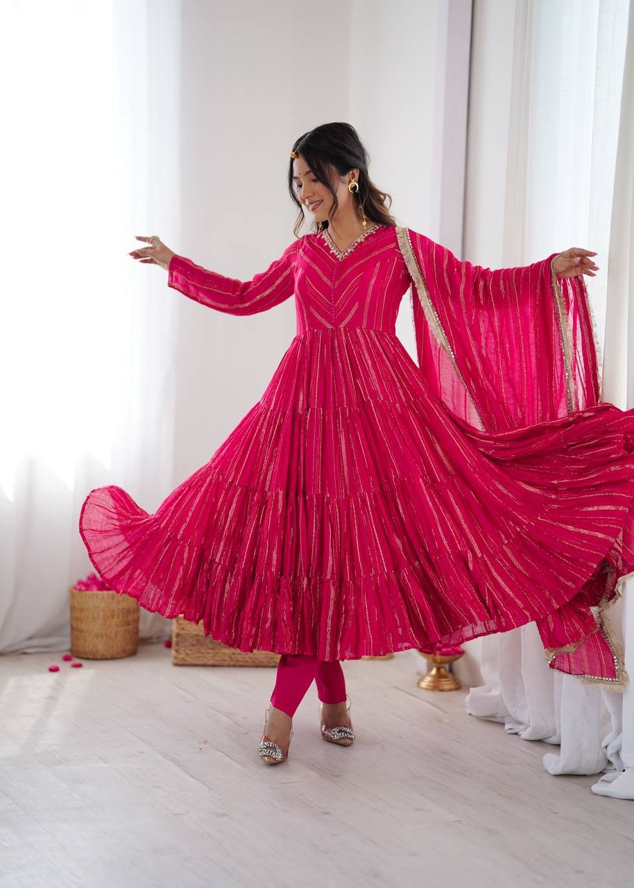 Women’s Royal Purple Embroidered Flared Kurta Set — view 2