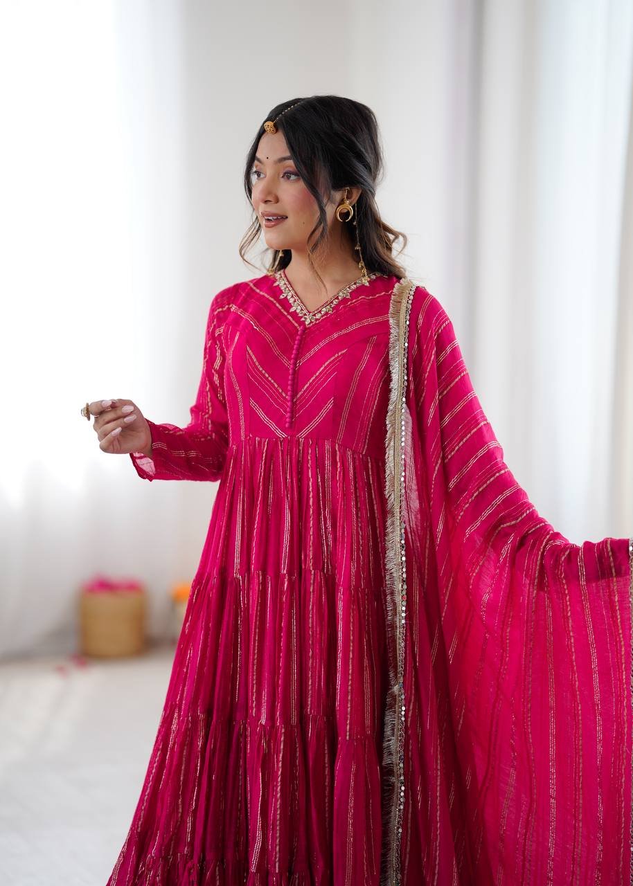 Women’s Royal Purple Embroidered Flared Kurta Set — view 3