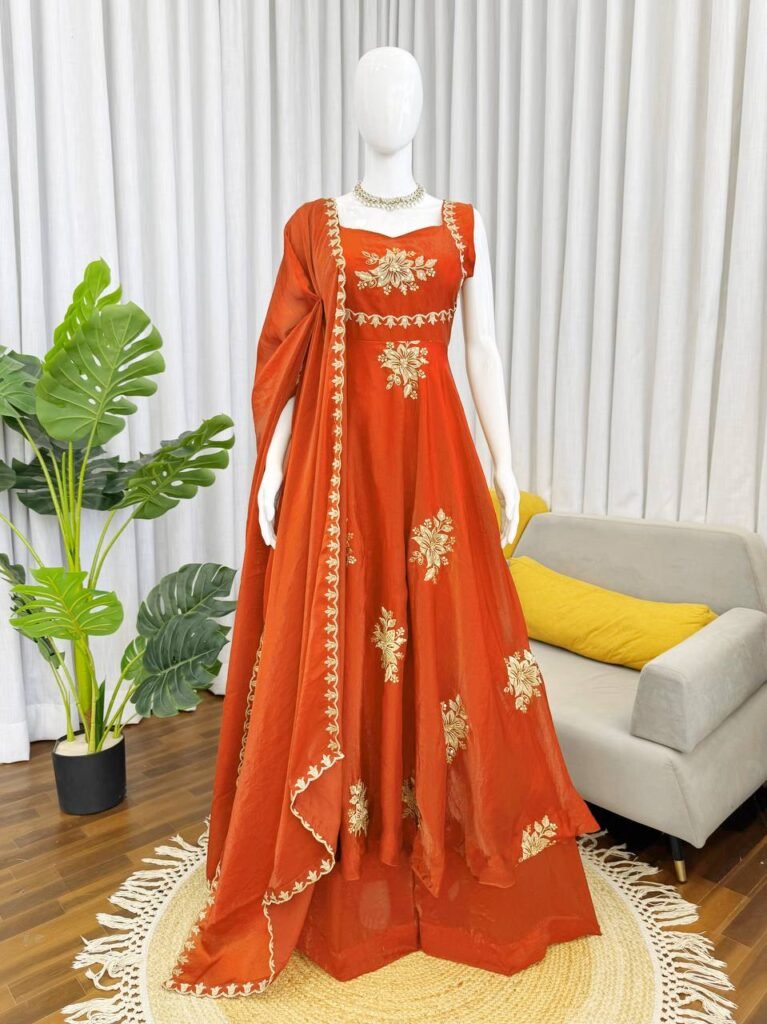 Women’s Royal Purple Embroidered Flared Kurta Set — view 1