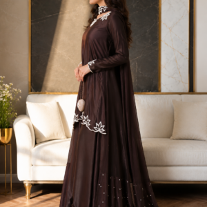 Women’s Royal Purple Embroidered Flared Kurta Set