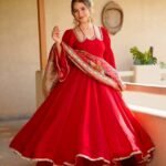 Women’s Royal Purple Embroidered Flared Kurta Set